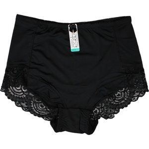 Barbra Lingerie Panties Large Boy Shorts Black Lace New with Tags High Waist P60